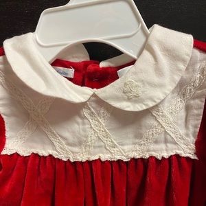 Holiday footed onesie - velour 3 months